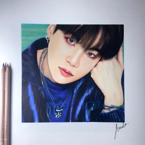 BTS Suga colored pencil drawing : PRINT from original fanart