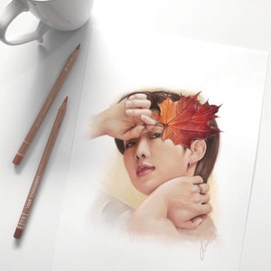 BTS RM “Autumn&quot; themed drawing : PRINT from original fanart