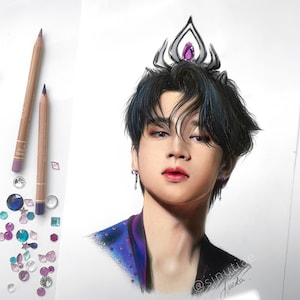 BTS Jimin - “Prince” themed drawing : PRINT from original fanart
