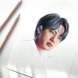 BTS Jin &quot;Moon&quot; drawing : PRINT from original fanart