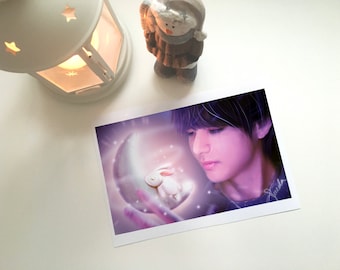 BTS V "Sweet Night" digital drawing : PRINT from original fanart