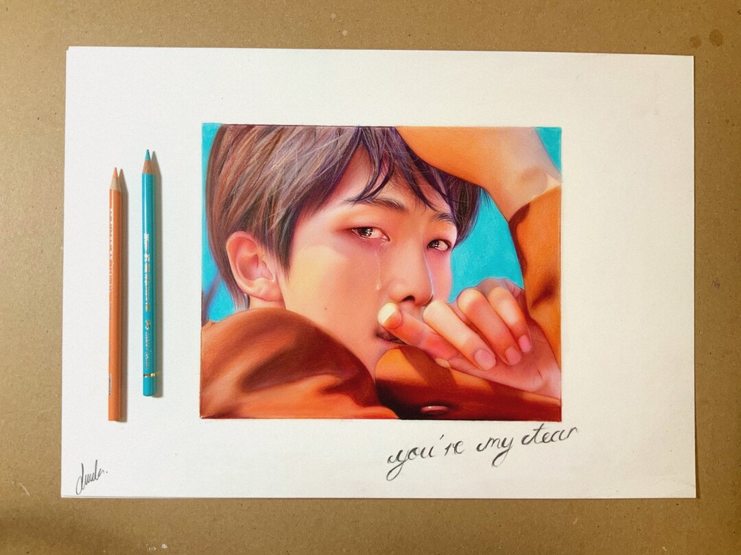 BTS RM Colored Pencil Drawing : PRINT From Original Fanart - Etsy