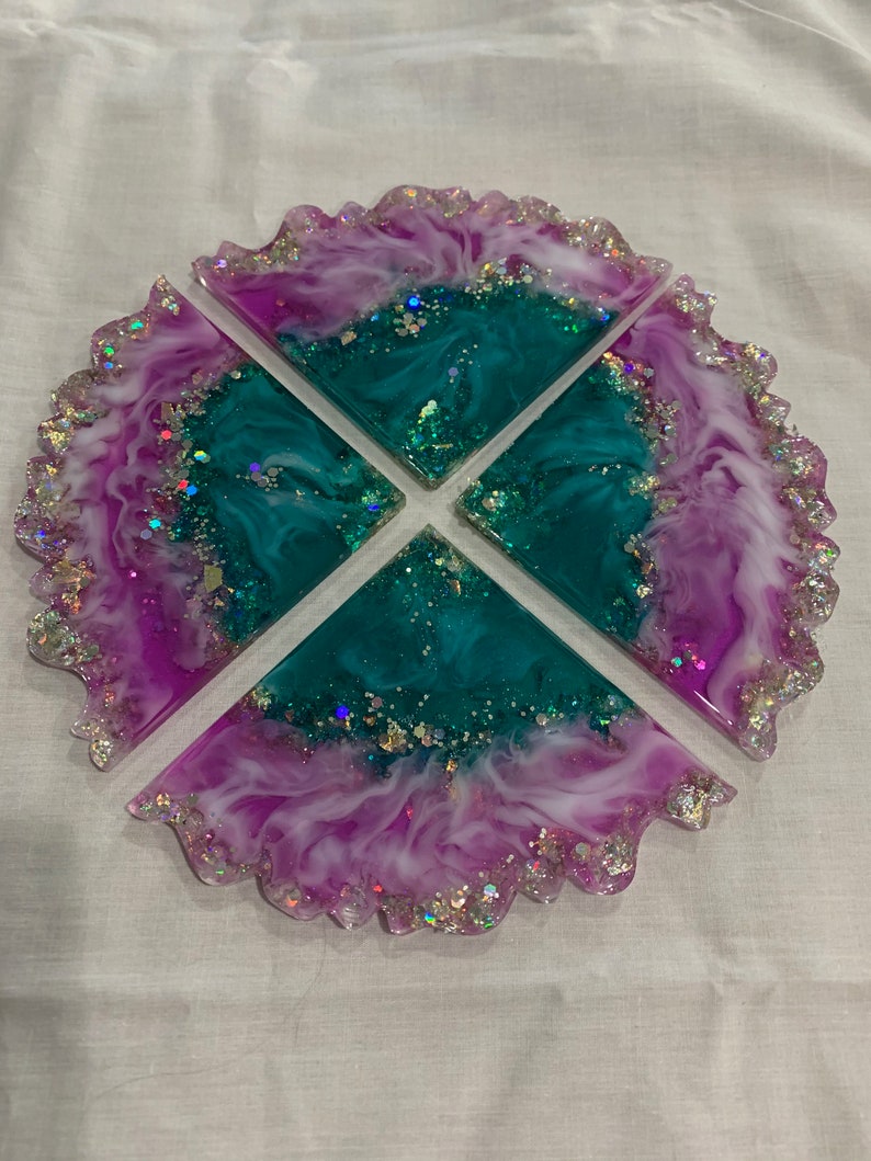 4pc Unique Geode Coaster Set