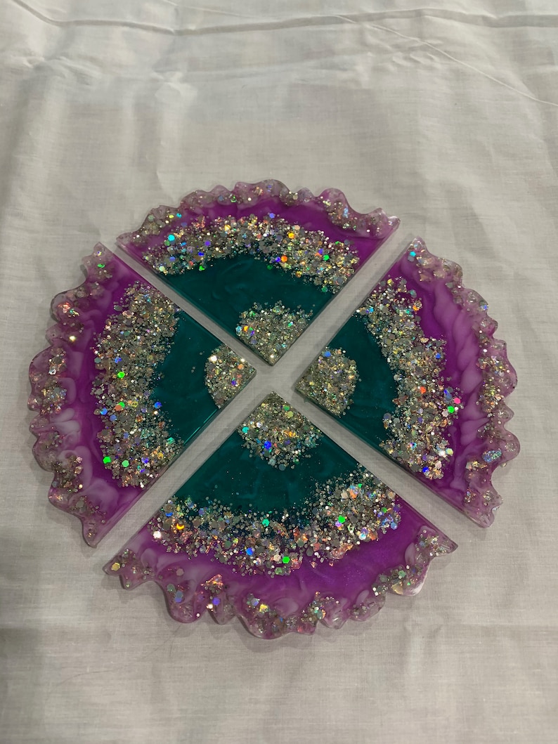 4pc Unique Geode Coaster Set