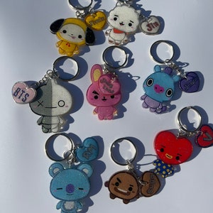 Bt21 keychains, bts, RJ, cookie, chimmy, tata, koya, shooky, mang, van