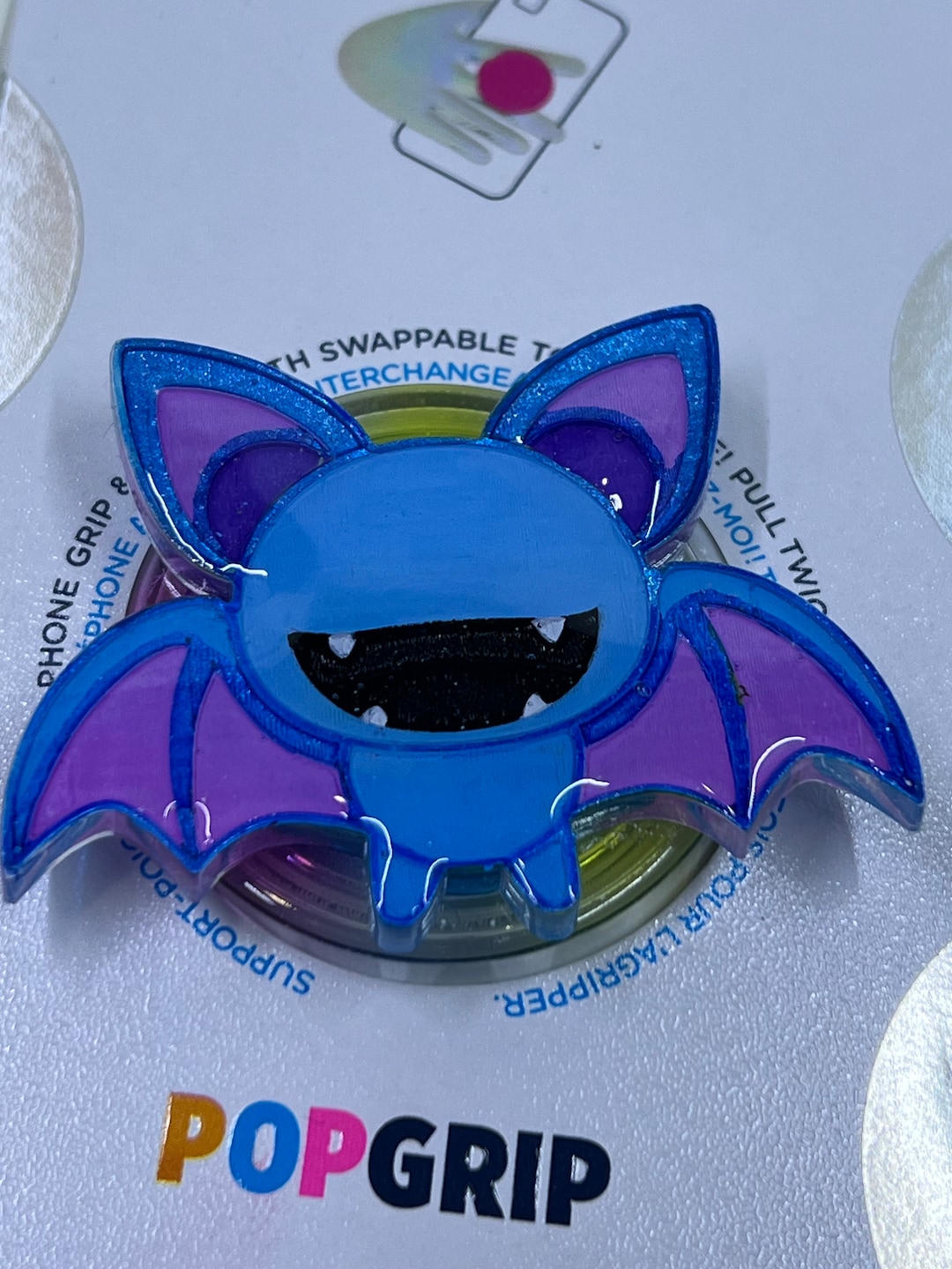 Authentic Popsocket With Anime Poke Zubat, Keychain, Badge Reel ...