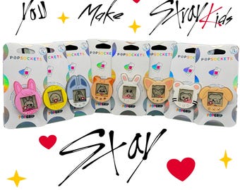 Stray Kids SKZoo - Tomagotchi - PopSocket autentico – Merchandising Kpop / Wolf Chan, Leebit, Bbokari, Jiniret, Quokka, FoxI.Ny, Puppym