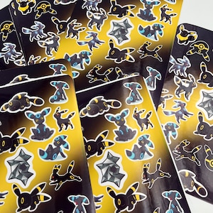 anime poke eeveelution Cute custom made vinyl waterproof sticker sheet of umbreon