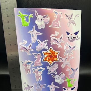anime poke eeveelution Cute custom made vinyl waterproof sticker sheet of espeon
