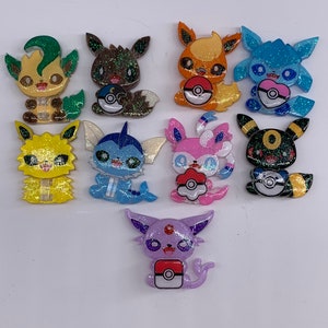 anime poke eeveelution phone hangers, eeveelution, phone charms, jolteon, flareon, umbreon, leafeon, sylveon, glaceon, espeon, vaporeon.