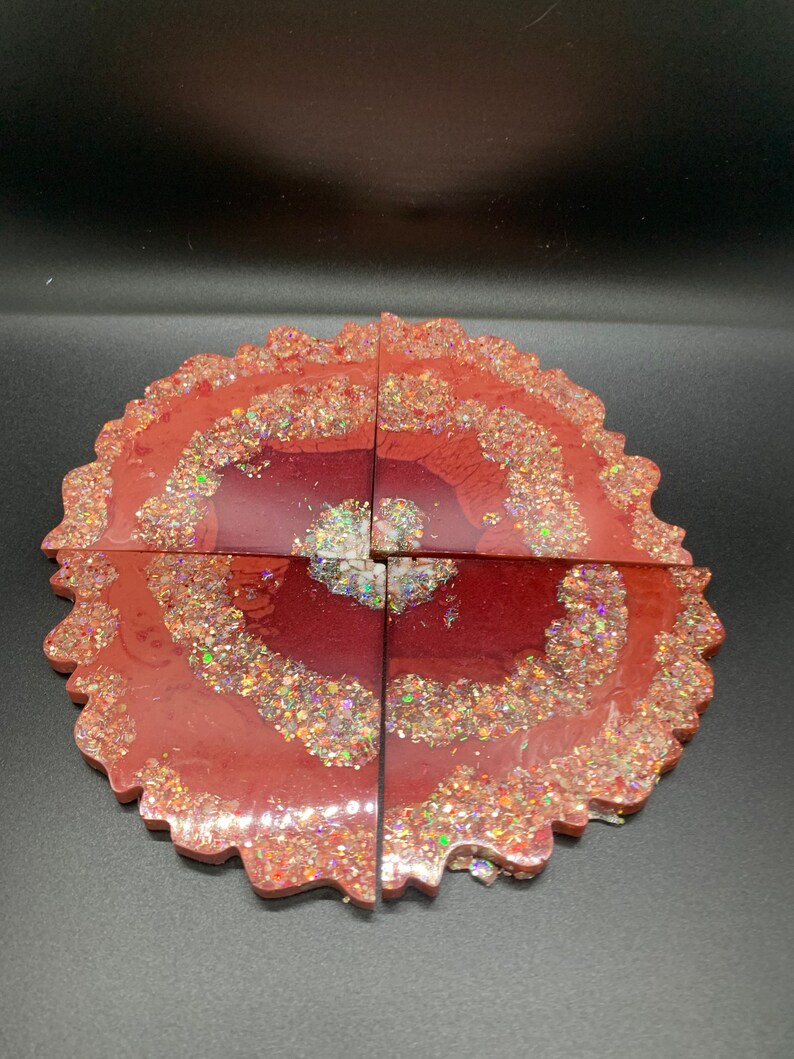 4pc Unique Geode Coaster Set