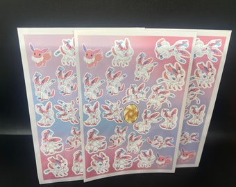 anime poke eeveelution Cute custom made vinyl waterproof sticker sheet of  Sylveon