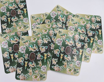 anime poke eeveelution Cute custom made vinyl waterproof sticker sheet of leafeon