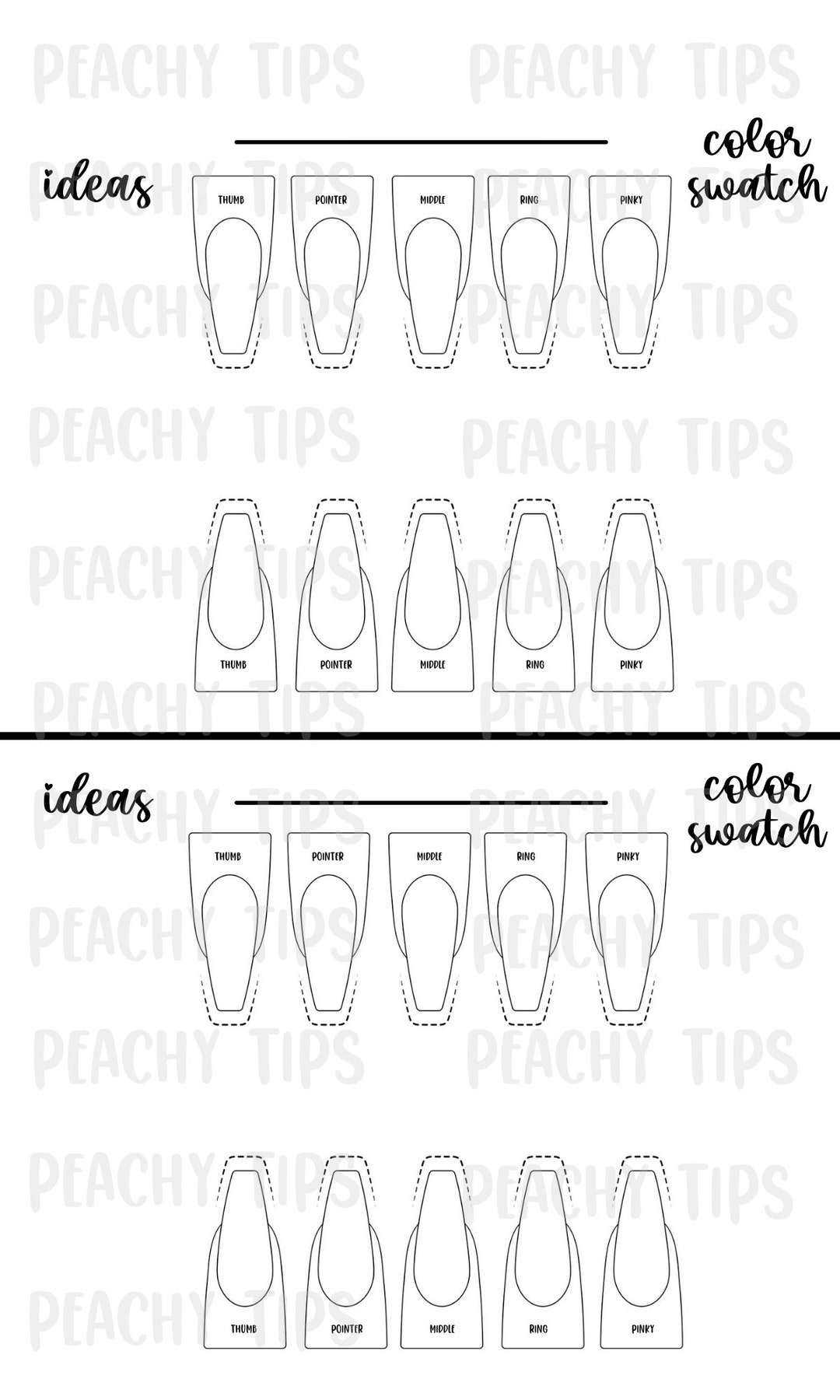 Nail Design Template Downloadable/printable | Printable/downloadable