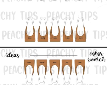 S5 Skin Tone Nail Design/Template | Printable/Downloadable Template | Nail Design Template Kit | Ballerina Stiletto Almond Square