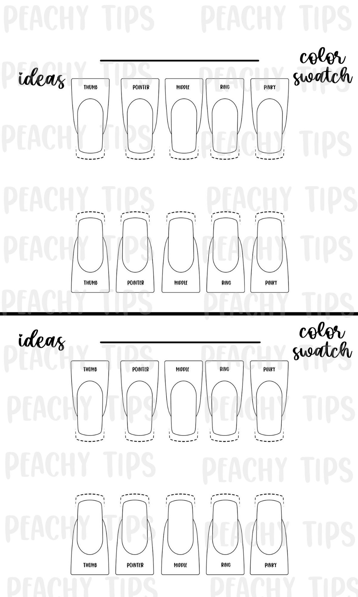 Nail Design Template Downloadable/printable | Printable/downloadable ...