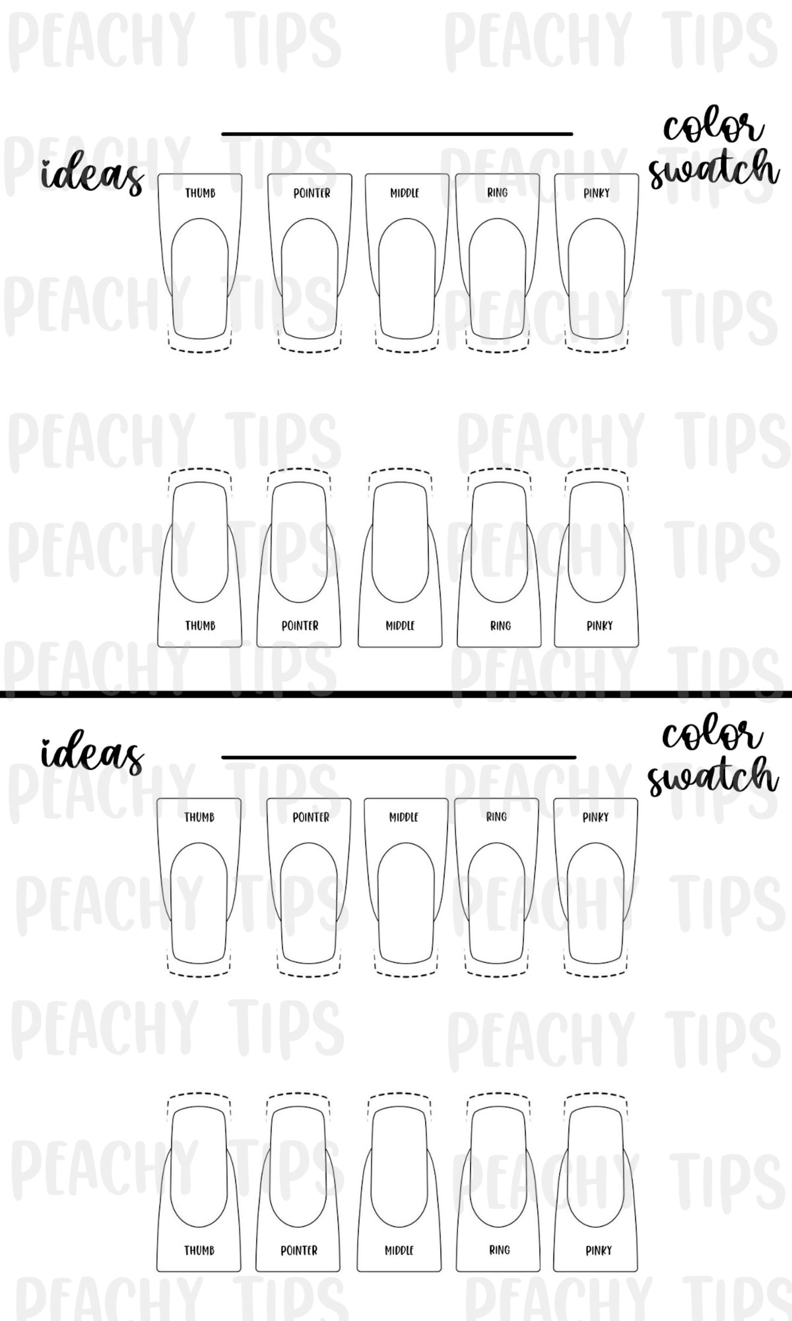 Nail Design Template Downloadable/printable Printable/downloadable Nail Design Template Downloadable/printable Printable/downloadable