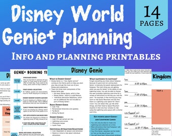 WDW Genie+ Vacation planning printables 2023