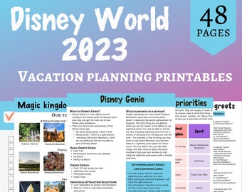 2023 WDW Vacation planning printables