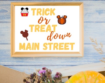 Trick or Treat down Main Street printable * Halloween * Magic Kingdom * digital download