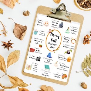 Magical fall bucket list printable * autumn checklist * family activities * magic at home * digital download * Fall decor
