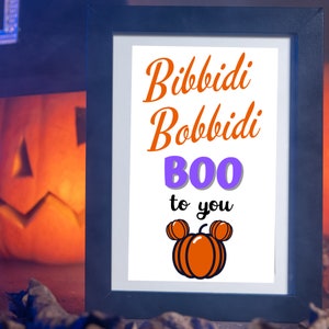 Bibbidi Bobbidi Boo to you printable * Halloween * Cinderella * Mickey * Magic Kingdom * digital download * Halloween decor