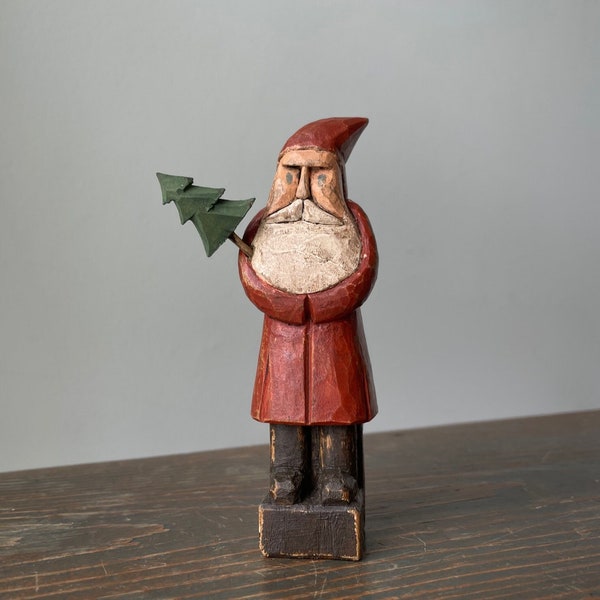 Hand Carved Folk Art Belsnickle Santa by Ronnie and Clark Pearson, Ohio 1993