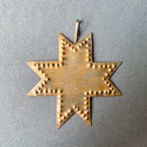 Eight-Pointed Tin Cross Ornament Hand Crafted by John Schneeman, 1996