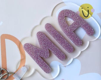 Personalized Glitter Name Tag – Kids Backpack & Lunch Bag Tag