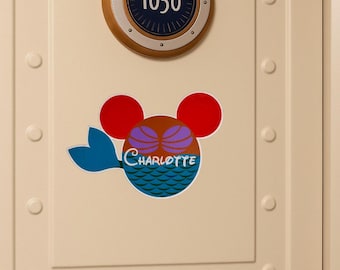 Little Mermaid Inspired Cruise Door Magnet | Personalized Fish Tail Magnet | 2023 Ariel Mermaid Theme