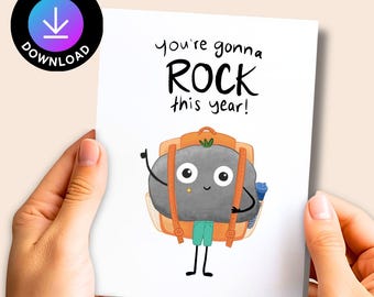 Printable Back To School Card, First Day of School Digital Download