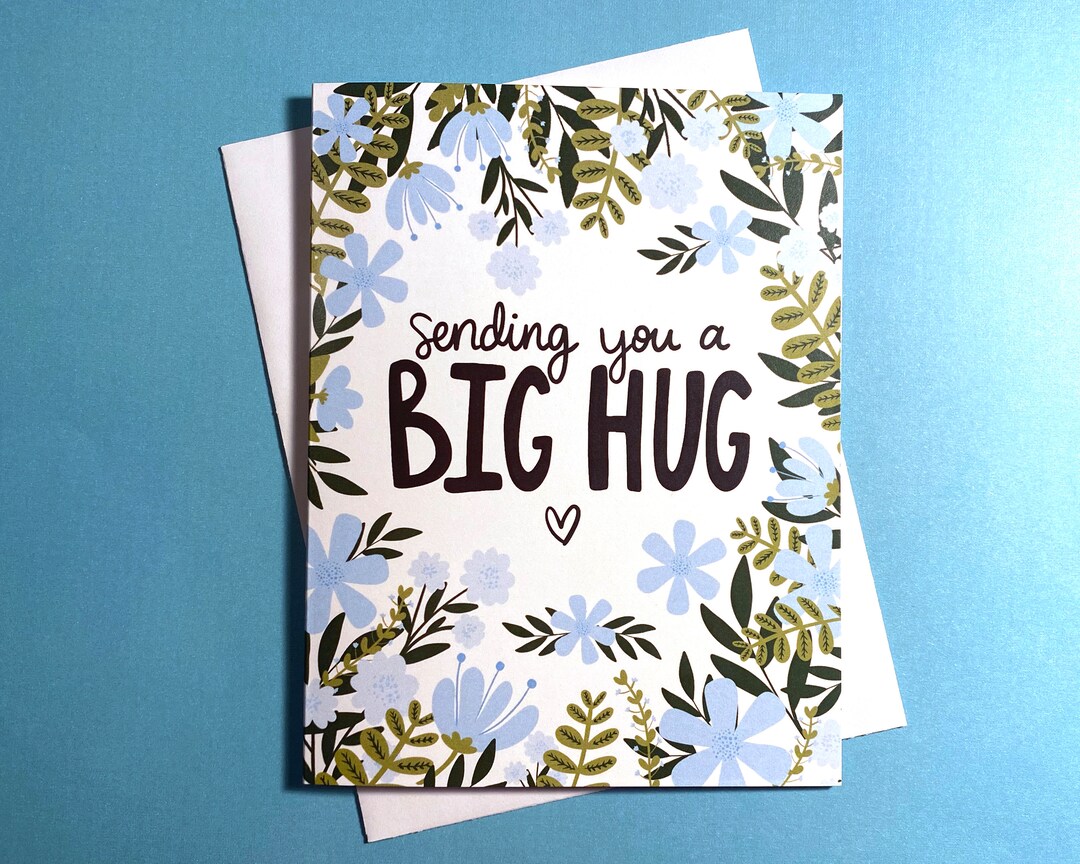 Sending Hugs Card: Floral Thinking of You Card - Encouragement Cards - Etsy