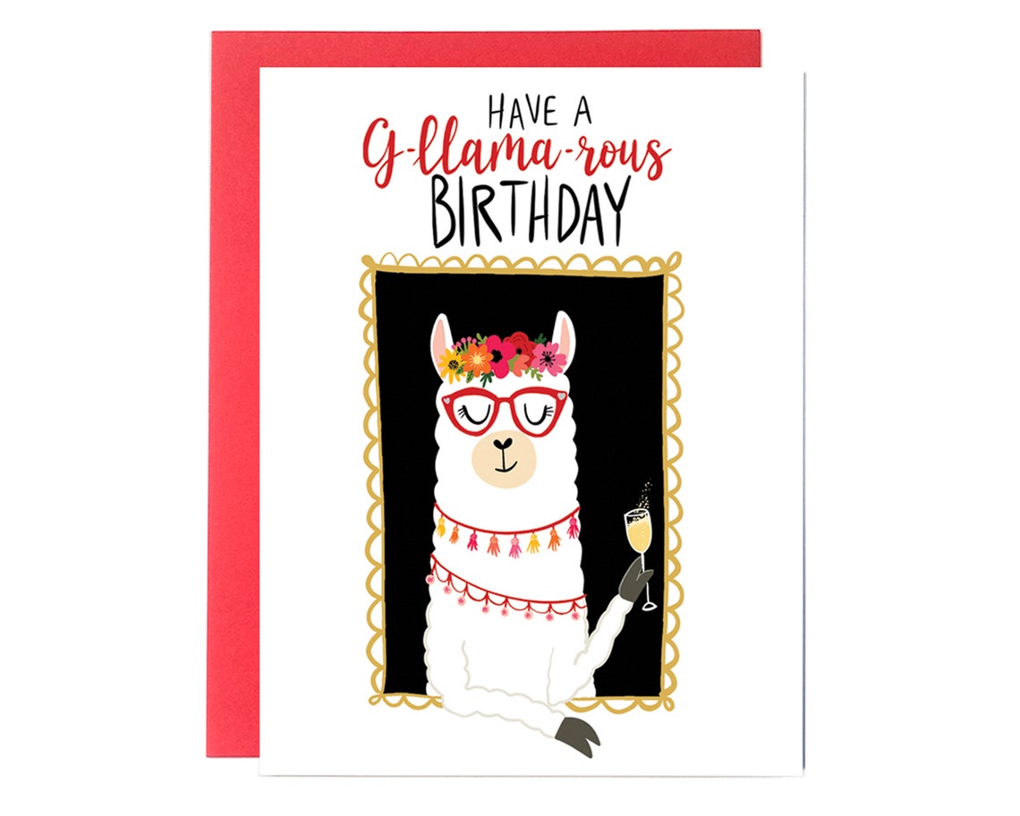 Llama Birthday Card Llama Gifts Llama Birthday Puns Aunt Etsy