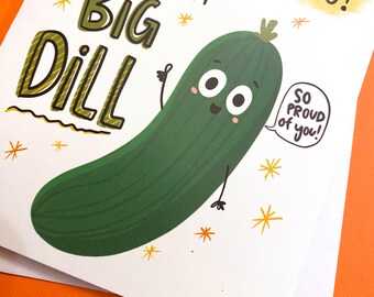 Funny Dill Sobriety Card - Cute Soberversary Recovery Card With Pun Message