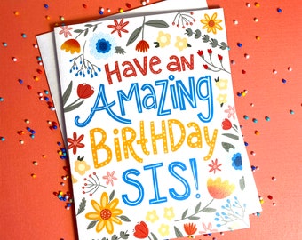 Sister Birthday Card, Birthday Card For Sister, Sister Birthday, Happy Birthday Sister Card, Birthday Card Sister, Sister in law birthday