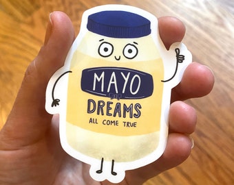 Mayo Sticker, Mayonnaise Sticker, food pun sticker, mayonnaise gift, Mayo lover gift, mayonnaise jar, funny food sticker, cute food stickers