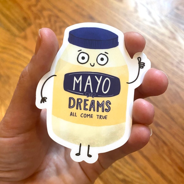 Mayo Sticker, Mayonnaise Sticker, food pun sticker, mayonnaise gift, Mayo lover gift, mayonnaise jar, funny food sticker, cute food stickers