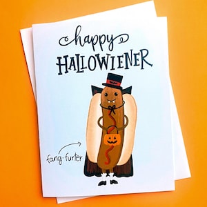 Cartes d'Halloween amusantes, Carte de hot-dog d'Halloween, Carte d'Halloween, Paquet de cartes d'Halloween vierges, Jolie carte de voeux d'Halloween, Jeu de cartes d'Halloween