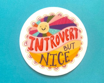 Grappige introverte sticker, waterdicht vinyl