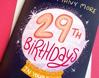 Funny 29th Birthday Card: Crystal Ball, Magical Theme