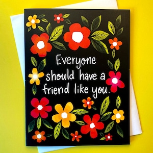 Linda tarjeta para amigos, tarjeta Bestie, tarjeta de agradecimiento para bestie, tarjeta de agradecimiento para amigos, tarjeta de felicitación de mejor amigo, apreciación de amigos