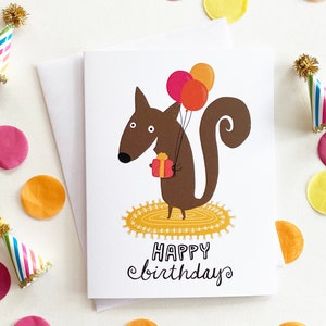 Eichhörnchen Geburtstagskarte, süße Geburtstagskarte, lustige Tier Geburtstagskarte, Kinder Geburtstagskarte Tier, Eichhörnchen Geschenk, Geburtstagskarte Sohn