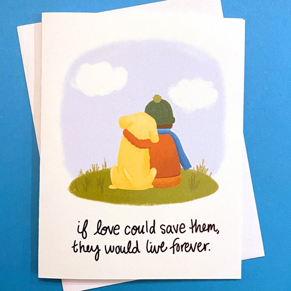 Dog Sympathy Card, Dog Bereavement Card, Dog Condolences Card, Dog Loss Card, golden retriever memorial gift, dog loss gift for men