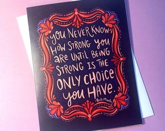 Bob Marley Encouragement Card: Get Well Gift, Cancer Support