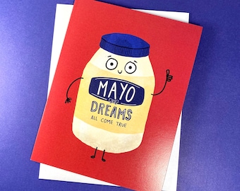 Funny College Student Care Package Card: Encouragement Cards, Mayo Dreams Come True