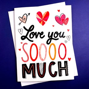 Ik hou van jou-kaart, liefdeskaart, jubileumkaart, leuke I Love You-kaart, leuke Valentijn, Valentijnsdagkaarten, gelukkige verjaardagskaart,