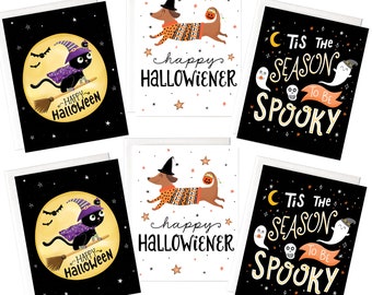 Funny Halloween Card Set: Spooky Greeting Card Pack