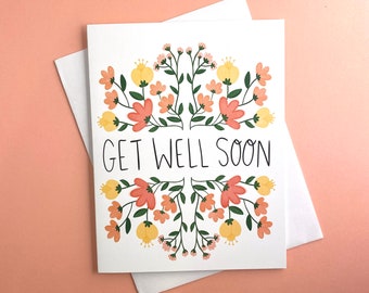 Floral Get Well Soon Card: Surgery Recovery Gift