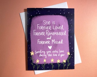 Remembrance Card: Death Anniversary Card, Loss of Mom, Daughter, Sister Bereavement Gift