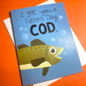 Grappige vaderdag kabeljauw, vissen vaderdagkaart van vrouw, grappig vaderdagcadeau van dochter, vaderdagkaart van zoon